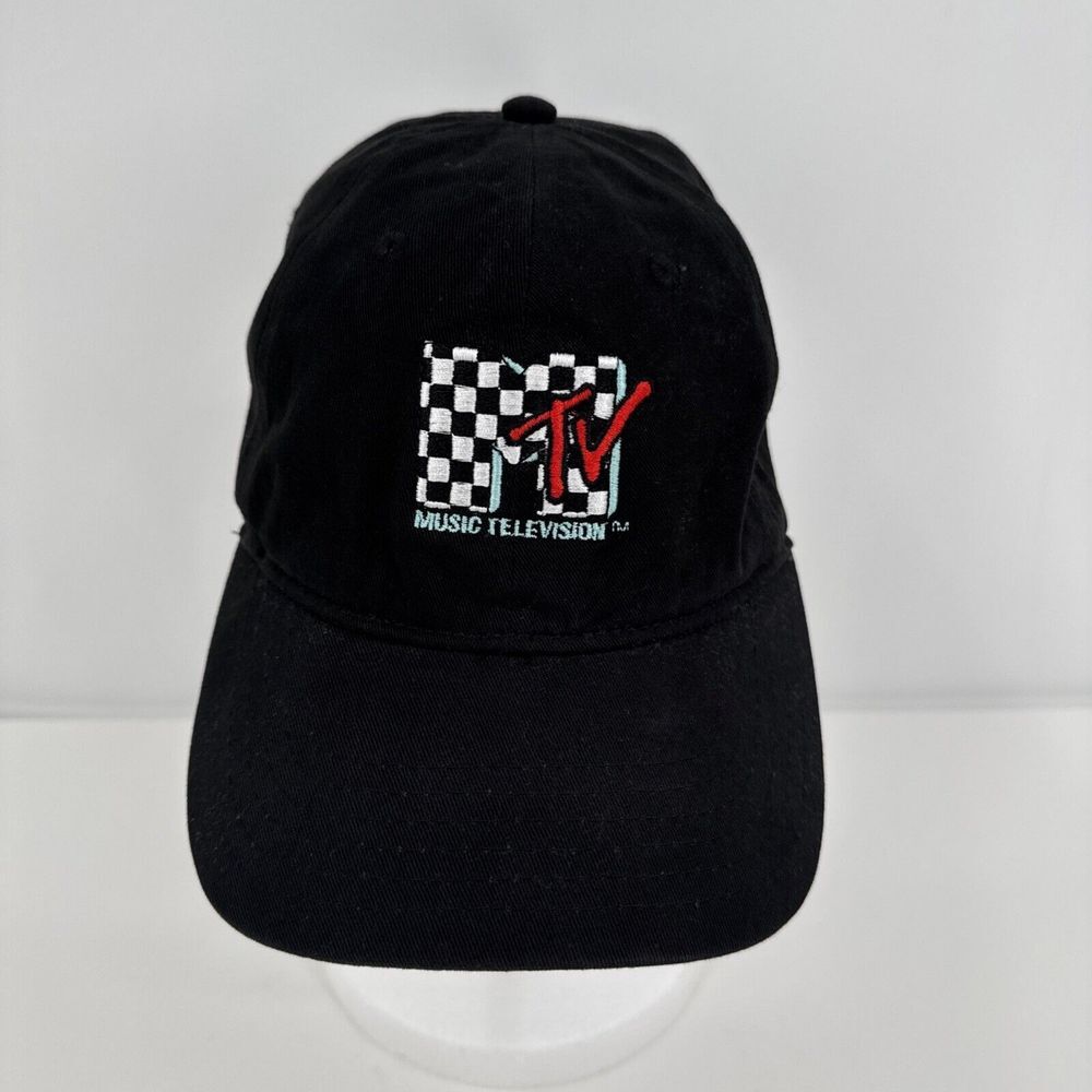 Vintage MTV Music Television Hat Checkered Adult ‎ Adjustable Cap